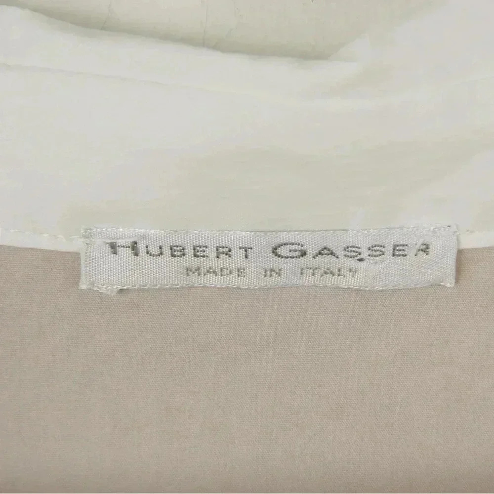 Hubert Gasser Bush Taupe Cream Short Sleeve Shirt Midi Dress - Picture 5 of 5